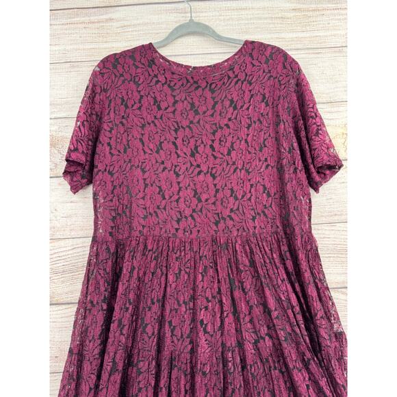 Vintage American Angel Floral Embossed Maxi Dress Women's Medium Purple - Picture 4 of 9